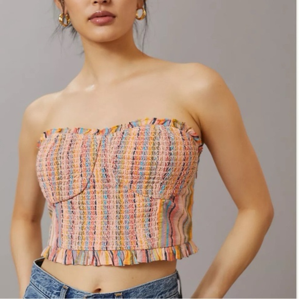 Pilcro Smocked Rainbow Tube Top size Medium
